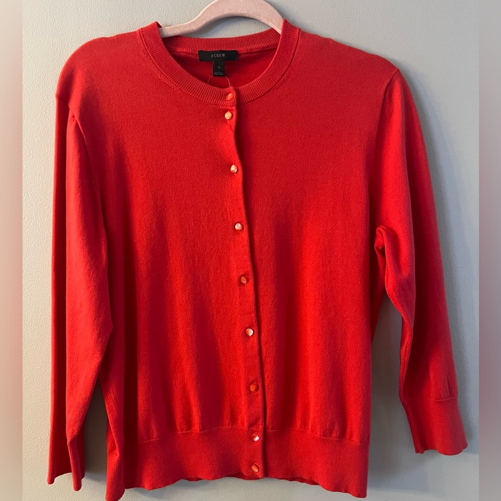 🆕-J. Crew Orange Women's Cardigan